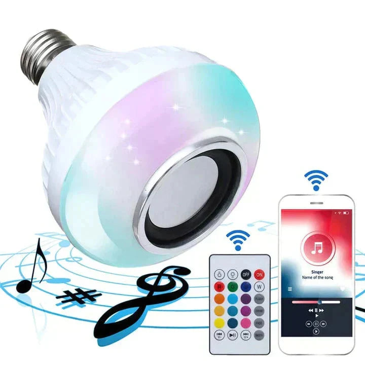 Led music bulb RGB wireless bluetooth light bulb with speaker / 24-key remote control bulb