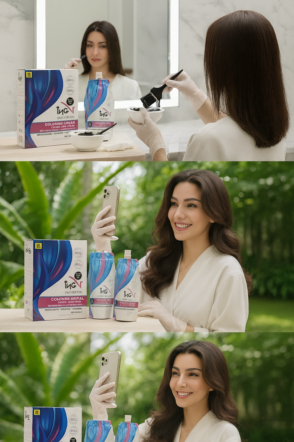 ING V Hair Color 100% Original - Ammonia Free-Allergy Free - 1000ml