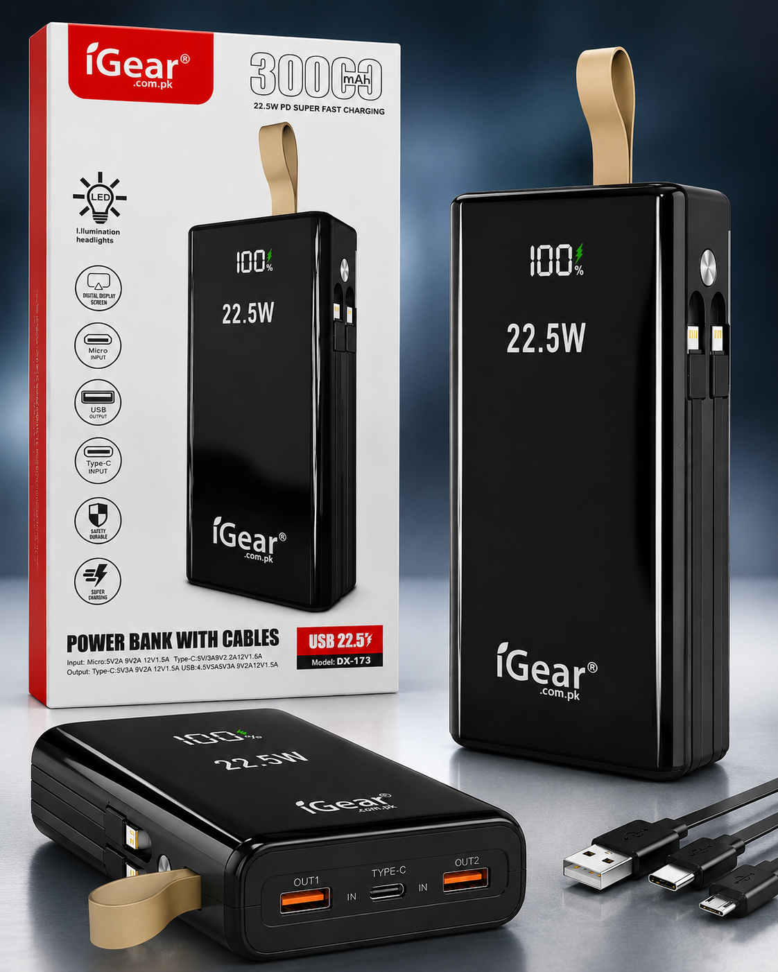 30000mAh Fast Charging Power Bank