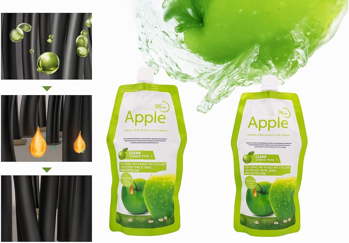 Original Apple Hair Colour in Pakistan | Apple Hair Colour Professional Dark Brown – Natural Black,Ammonia-Free (2x 500ml)