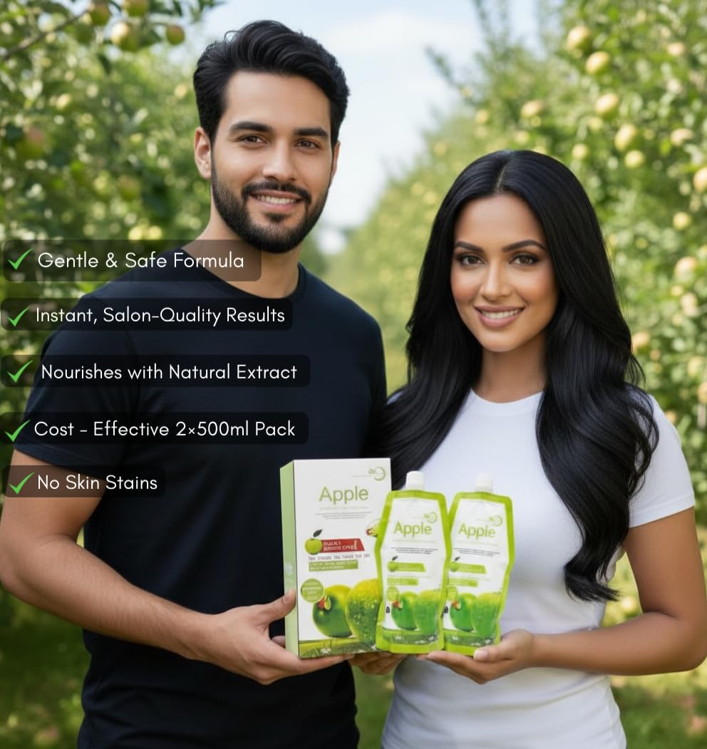 Original Apple Hair Colour in Pakistan | Apple Hair Colour Professional Dark Brown – Natural Black,Ammonia-Free (2x 500ml)